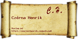 Czérna Henrik névjegykártya